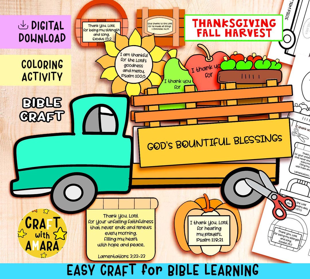 Thanksgiving Fall Harvest Craft: God Blessing Christian Sunday School ...