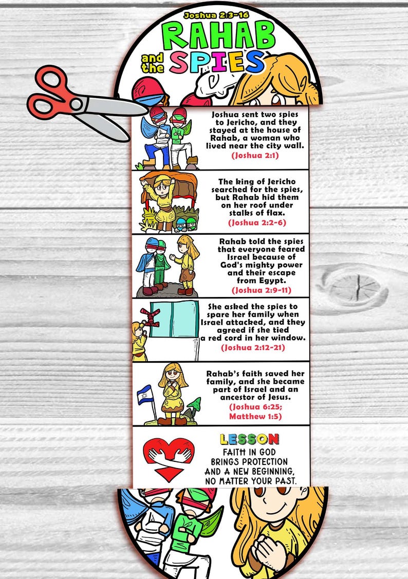 Rahab and the Spies Folding Surprise Craft: Bible Study Lesson, Sunday ...