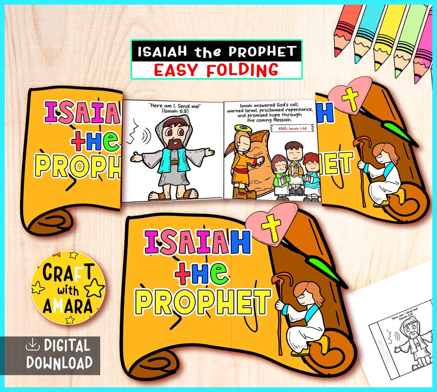 Isaiah the Prophet Easy Coloring Folding Surprise Bible Craft