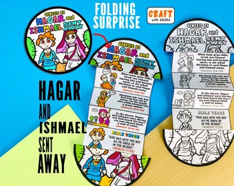 Agar e Ismael foram expulsos: Bíblia dobrável surpresa para estudo na Escola Dominical, atividade infantil na igreja, ministério infantil, Antigo Testamento