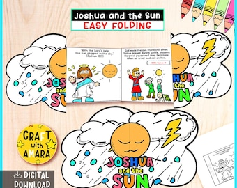 Jozua en de zon staan stil Eenvoudig inkleuren Verrassing vouwen Verrassing: christelijke kerk Activiteitsles Zondagsschool Oude Testament