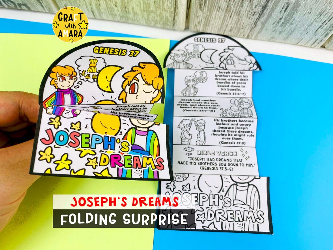 Joseph Mini Book Joseph’s Dreams Folding Surprise Bible Coloring Craft: Children ...