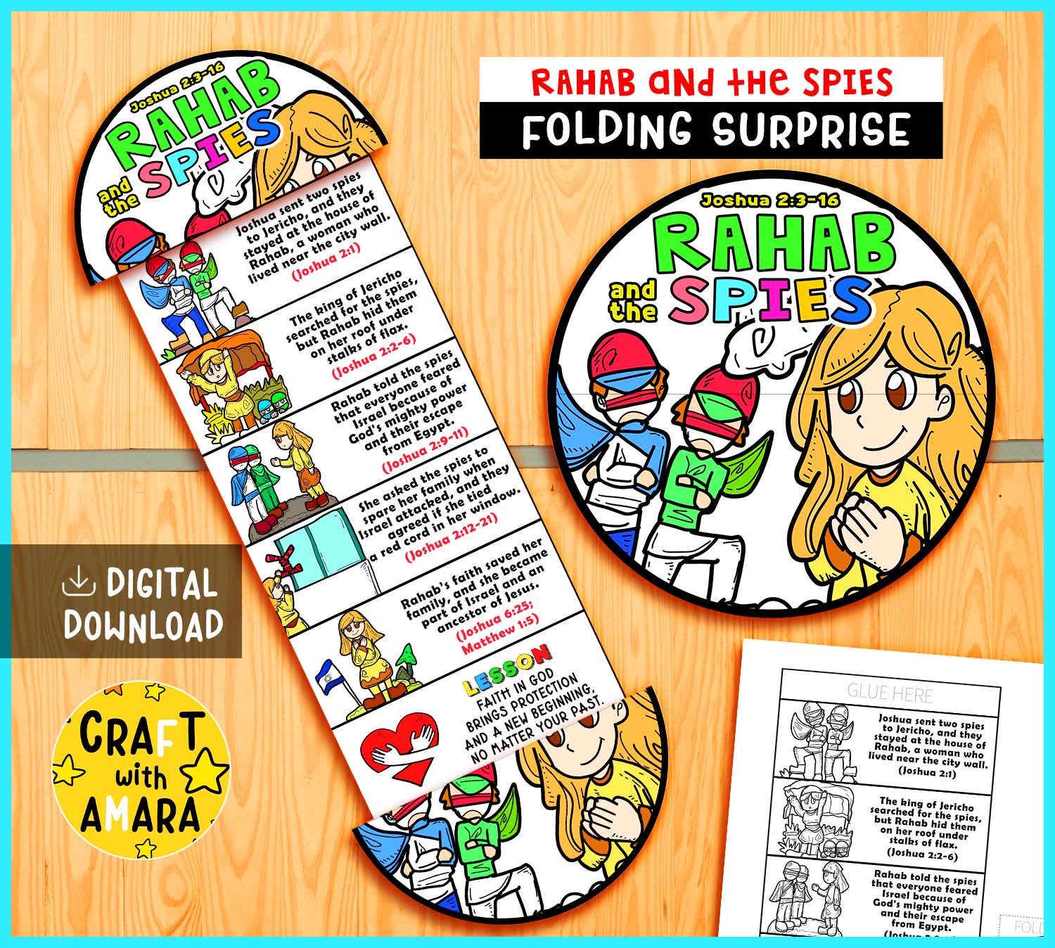 Rahab Lesson Rahab and the Spies Folding Surprise Craft: Bible Study Lesson, Sunday ...