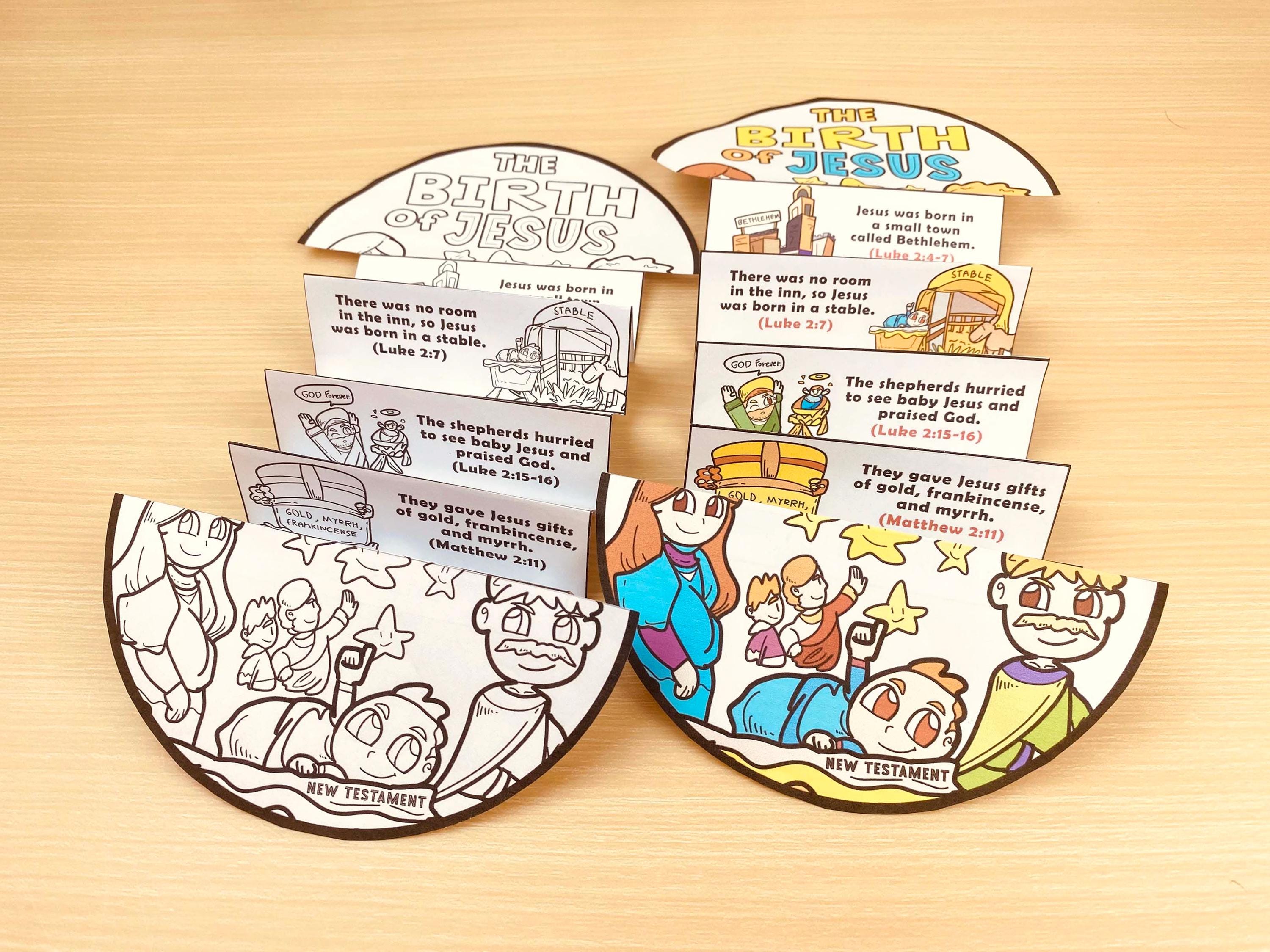 The Birth of Jesus Folding Surprise Bible Craft: Christmas Nativity ...
