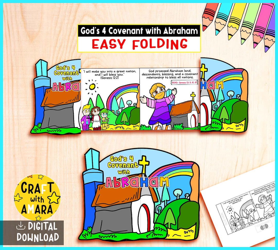 God's 4 Covenant With Abraham Easy Coloring Folding Surprise Bible ...