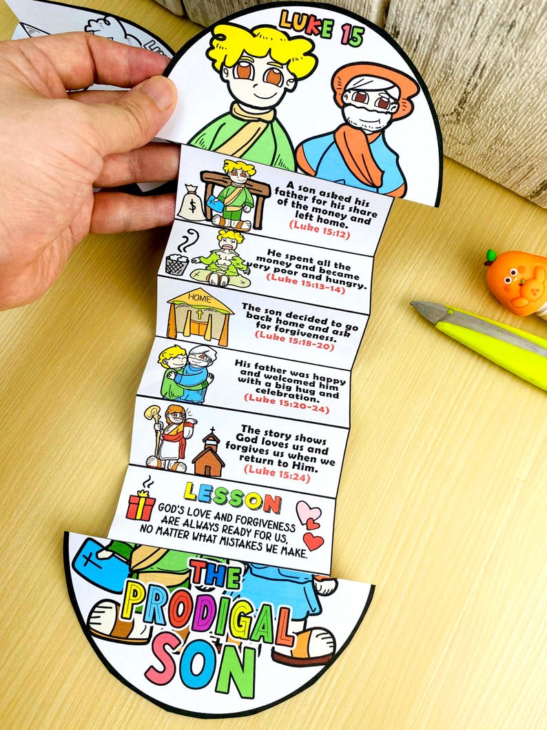 Parable of the Prodigal Son Folding Surprise Bible Craft: Children ...