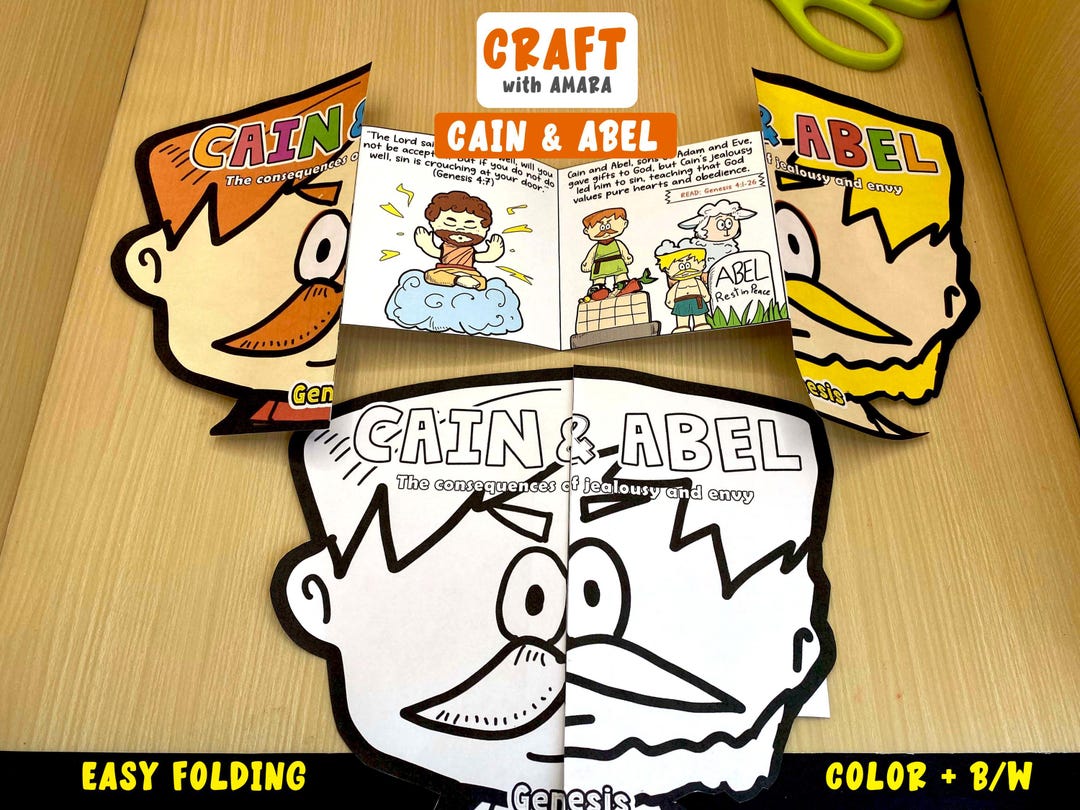 Cain and Abel Easy Coloring Folding Surprise Bible Craft: Bible Lesson ...