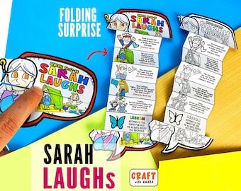 Sarah Laughs Vikbar Överraskning Bibelpyssel: Bibelsammanfattningslektion, Söndagsskola, Kyrkoaktivitet för Barn, Minibok, Gamla Testamentet, Kristen