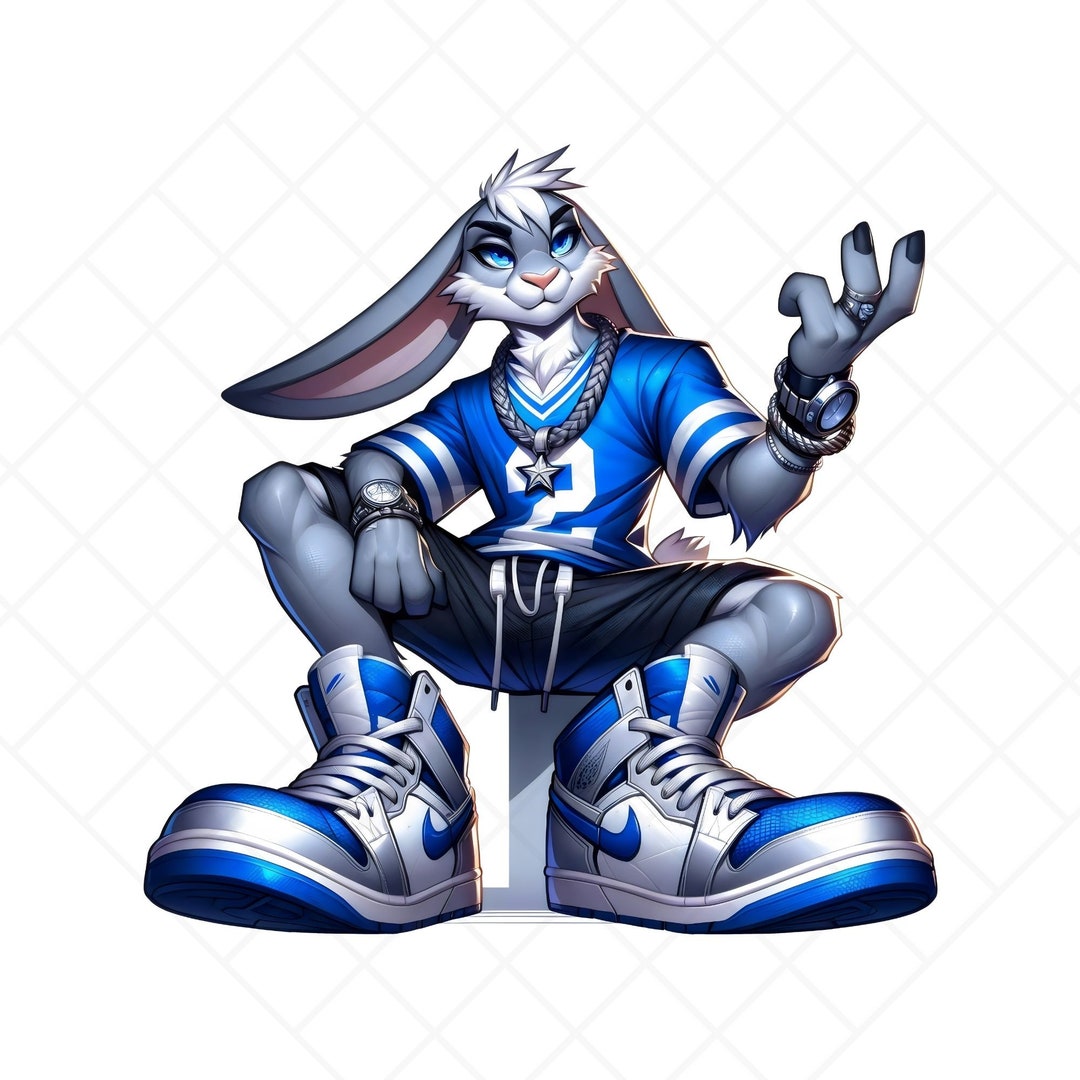 Slam Rabbit Hoopster Hare: Slam Dunk Style 1 PNG File Clip Art of Hip, Athletic ...