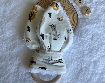 Anneau de dentition lapin / Cadeau de naissance / Personnalisation hochet