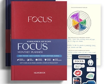 Neurobook Focus 30-Tage-Planer: Undatierter Habit Tracker, Dankbarkeits-Journal