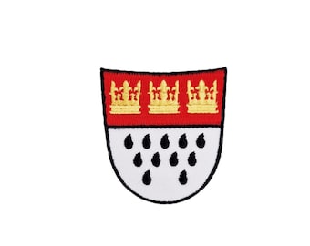 Bügelbilder Kölner Wappen Bunt – 2 Stück, Ca. 8x8 Cm, Karnevals-Accessoire 'Kölle Alaaf'