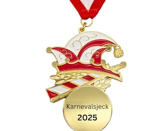 Personalized medal order jester cap with laser engraving