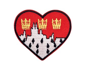 Iron-on patch Skyline coat of arms applique patch iron-on patch embroidery iron-on patches Cologne Carnival Fasching Kölle Alaaf