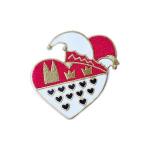 Iron-on image Carnival Cologne coat of arms in heart shape with carnival hat application embroidered patch iron-on patches