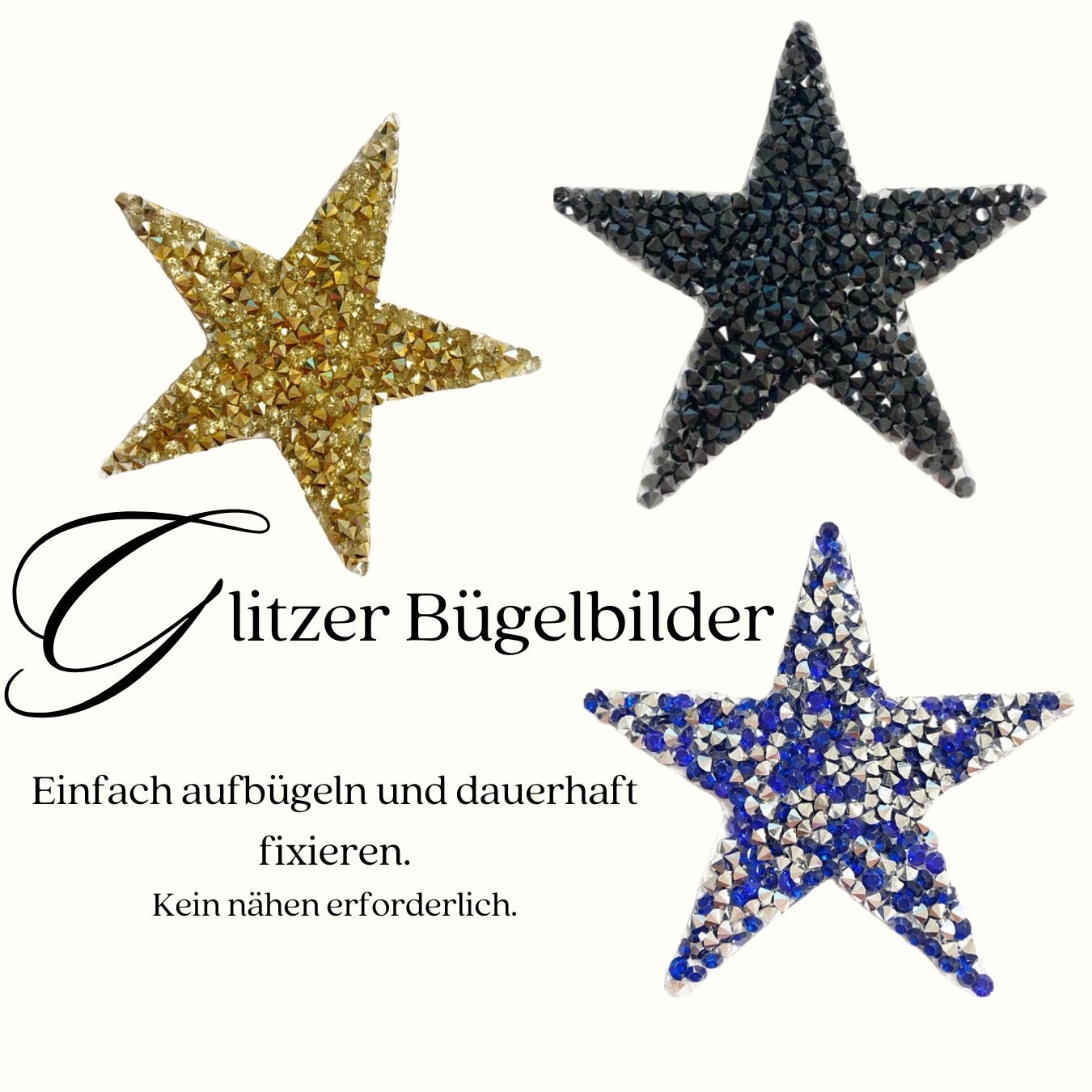 6 Rosen-Aufnäher Mit Strass – Ca. 10 Cm, Zum Aufbügeln Auf T-Shirt & Stoff