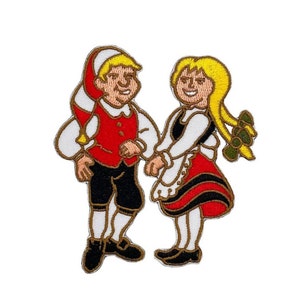 Iron-on picture carnival Hänneschen and Bärbelchen application embroidered patch iron-on patches