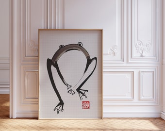 Ukiyo-e Frog Print: Vintage Japanese Woodblock Art (Digital Download)