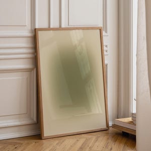 Beige Olive Aura Print: Minimalist Spiritual Gradient (Digital Download