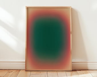 Green Aura Gradient Art Print: Minimalist Spiritual Poster (Digital Download)