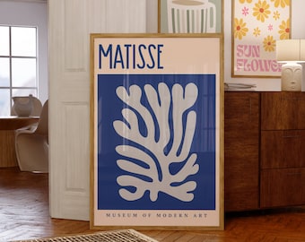 Henri Matisse Royal Blue Coral Print: Vintage Museum Art (Digital Download)