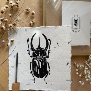 Grafiken - Linolschnittkäfer | Linolschnitt | Käfer | handgefertigt | Originalartikel