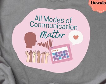 Speech Therapy PNG, SLP Sublimation Design, AAC Clipart, Sticker Art, Cricut Cut Files, Nonverbal Communication, Digital Download