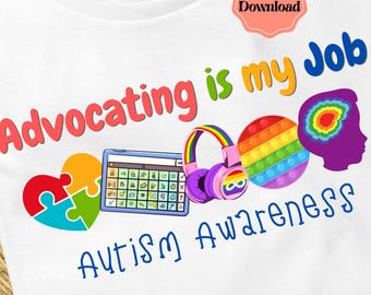 Autism Awareness PNG, Neurodiversity Clipart Design, ASD T-Shirt Cricut, Autism Acceptance, Sublimation, Sticker Design, Advocating ASD