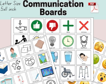 Hospital Communication Board, Adult Speech Therapy, AAC Board, Basic Needs PDF, Nonverbal, Dementia, Aphasia Therapy, Home Health, Hospice