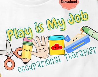 Occupational Therapist PNG, Cute Pediatric OT Sublimation Design, Pediatric Therapy Clip Art, Hand Drawn OT Sticker Design, Clipart Cricut