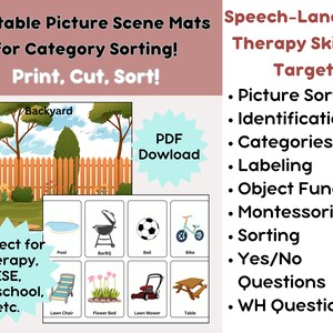 96 Category Matching Flashcard Picture Scene Bundle, Speech Therapy ...