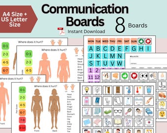 Senior Hospital Communication Boards, Non Verbal Visuals, Autism, Speech Therapy, Dementia, Nursing Hospice, Home Health Resident Care, PDF