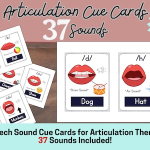 37 Artikulations-Cue-Karten, Sprach-Ton-Karteikarten, Logopädie-Materialien, PDF-Download, Phonetische Visuelle Hinweise, Sprachlaut Visuelle Hinweise