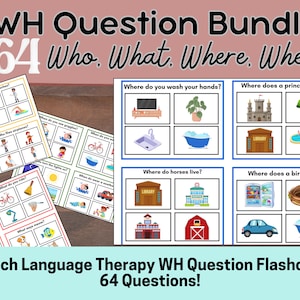 WH Fragekarten zum Ausdrucken, Multiple-Choice, Sprachtherapie, ABA-Therapy, Autismus, ESOL, Vorschule, Sonderpädagogik, Aufgabe, Pre-K