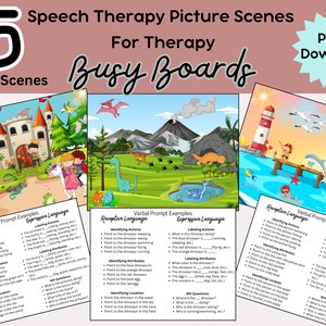 10 Speech Therapy Picture Scene Printouts, Speech Materials, Therapy Activities, Speech Language Therapy, Teletherapy, Printable PDF