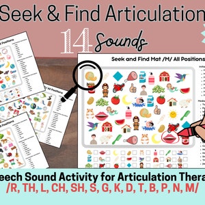 発音療法画像検索印刷可能、言語療法アクティビティ、音声、検索と資料の発見、SLP、視覚的手がかり、ワークシート