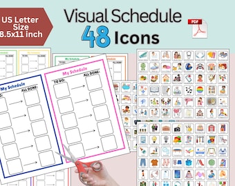 Visual Schedule, Activity Icons, Autism PECS, ABA, Speech Therapy, Sensory Communication Board, First Then Board, Homeschool, ASD Support