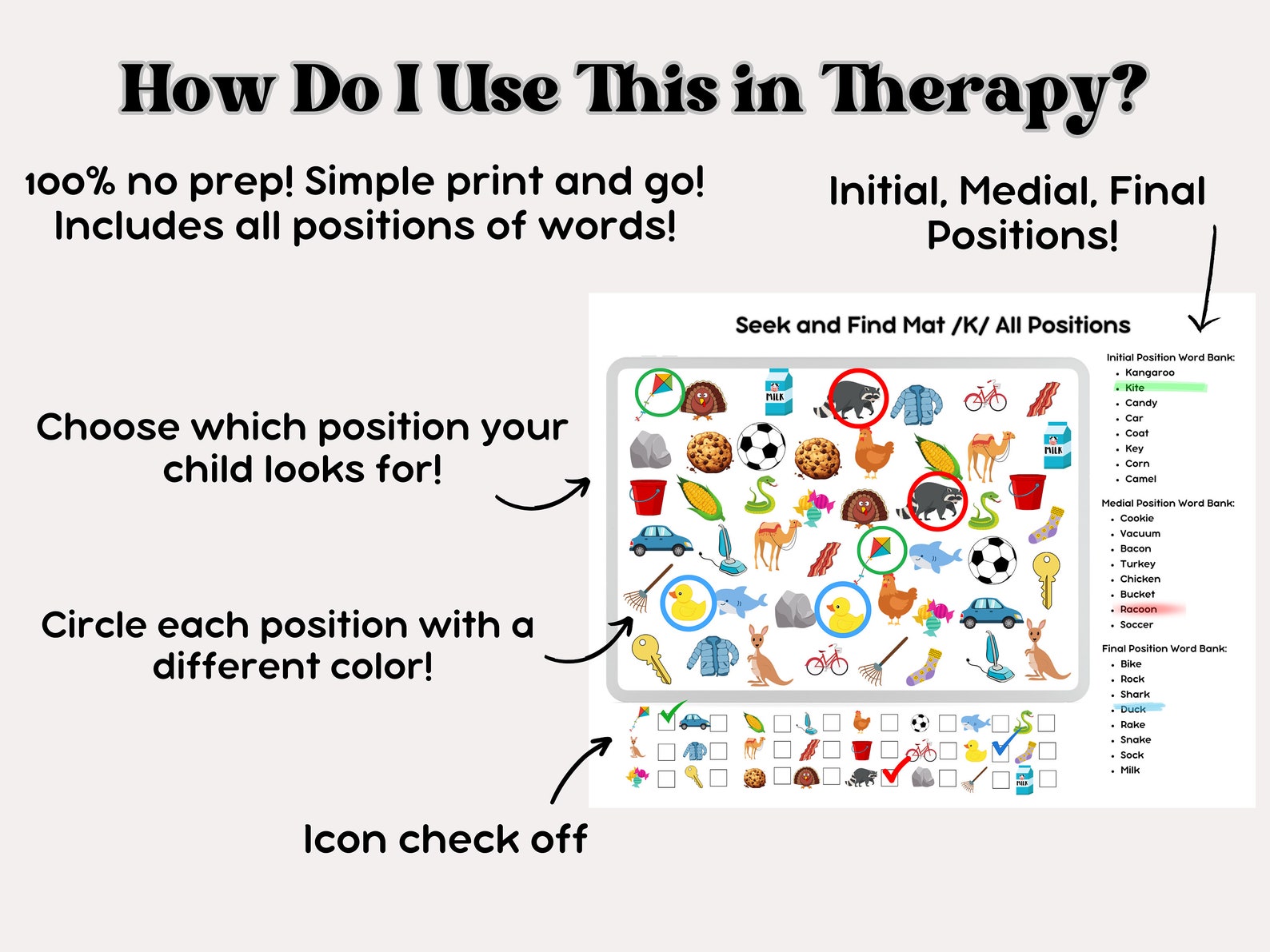 Articulation Therapy Picture Search Printable, Speech Therapy Activity ...