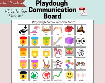 Playdough AAC Board, Speech Therapy Communication Board, SLP Materials, Nonverbal Autism, Printable Digital Download, ESE Teacher