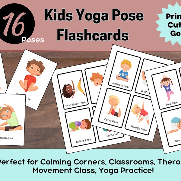 Kids Yoga Cards, Yoga Flashcards, Calming Corner, Kids Movement, Yoga for Kids, Yoga Cards, Movement Activity, Speech Therapy, Autism Visual