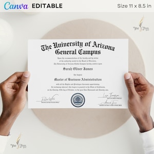 Universitäts- und College-Diplom-Vorlage, Zertifikat, Abitur, Bearbeitbar in Canva, Gefälschtes Zertifikat, Digitaler Download!