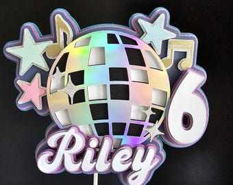 Personalised 3D cake topper - Disco Mirror ball Dance
