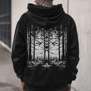 Unisex Gothic Forest Hoodie, Emo Punk Jacket, Alternative Goth Clothing, Gothic Gift for Him or Her image 2