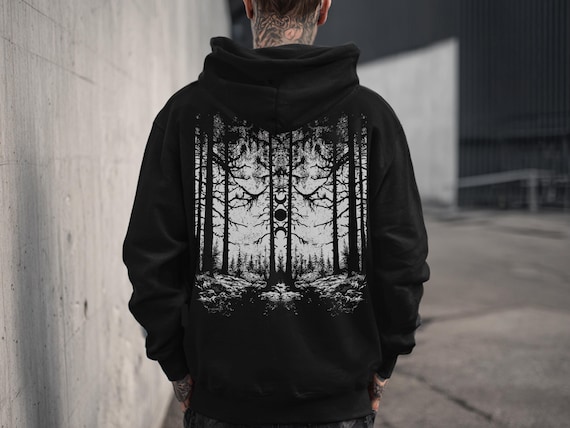 Unisex Gothic Forest Hoodie, Emo Punk Jacket, Alternative Goth Clothing, Gothic Gift for Him or Her
