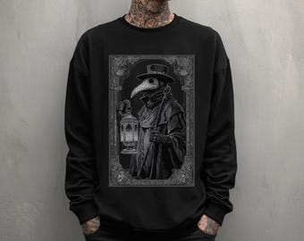 Sudadera gótica unisex de médico de la peste, suéter con estampado gráfico gótico, camiseta de terror punk grunge, ropa alternativa emo, regalo gótico para él