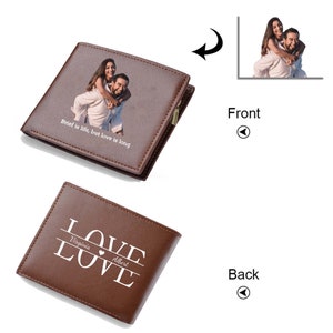 Personalized Photo Engraving Men's Wallet, Custom Leather Wallet, Boyfriend Gifts, Father's Day Gifts For Men, Anniversary Gifts For Men