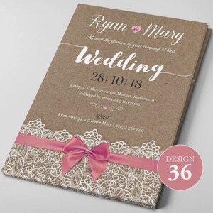 Wedding Invitations Blank rose gold glitter print effect, Invitations Day Invites with Envelopes Save Date Song Request, RSVP Cards