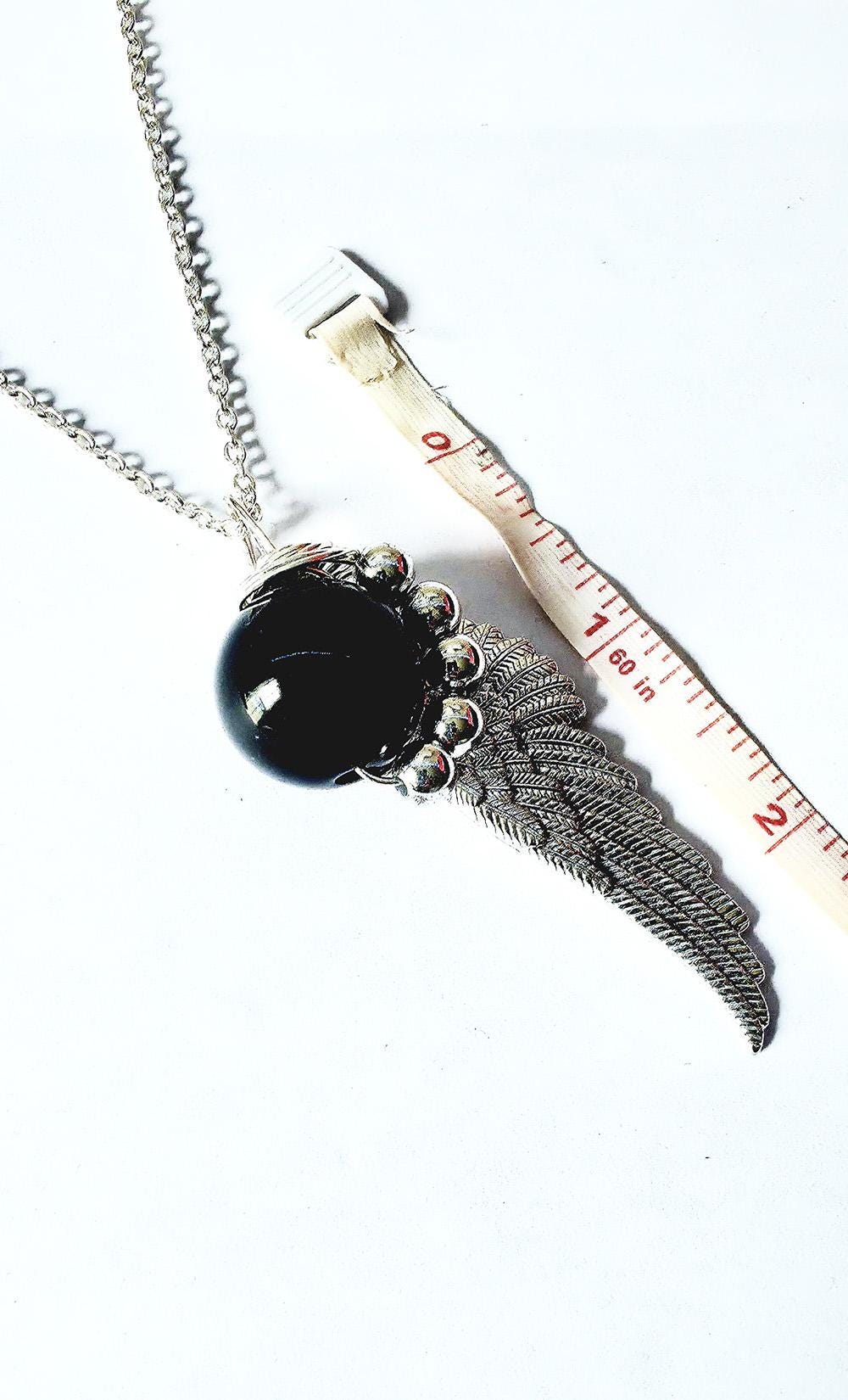 Black Materia | One Winged Angel Necklace | Fantasy Gamer Jewelry