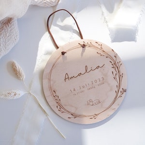 personalisierte Holzscheibe | Namensverkündung | Geburtsdaten | Geschenk zur Geburt | Meilensteinkarte | Geburtsschild | Fotoaccessoire|Baby