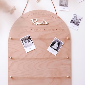 Meilensteintafel für das erste Lebensjahr | Platz für 12 Fotos | mein erstes Jahr | Geburtstafel | Fotowand | personalisierte Geschenke